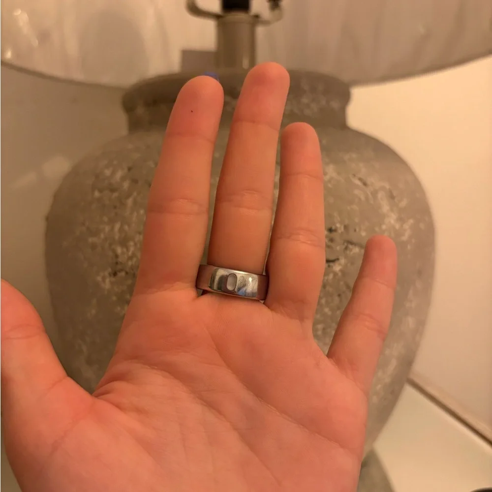 Oura Black Charging Base with Silver Ring Connector and USB Cable